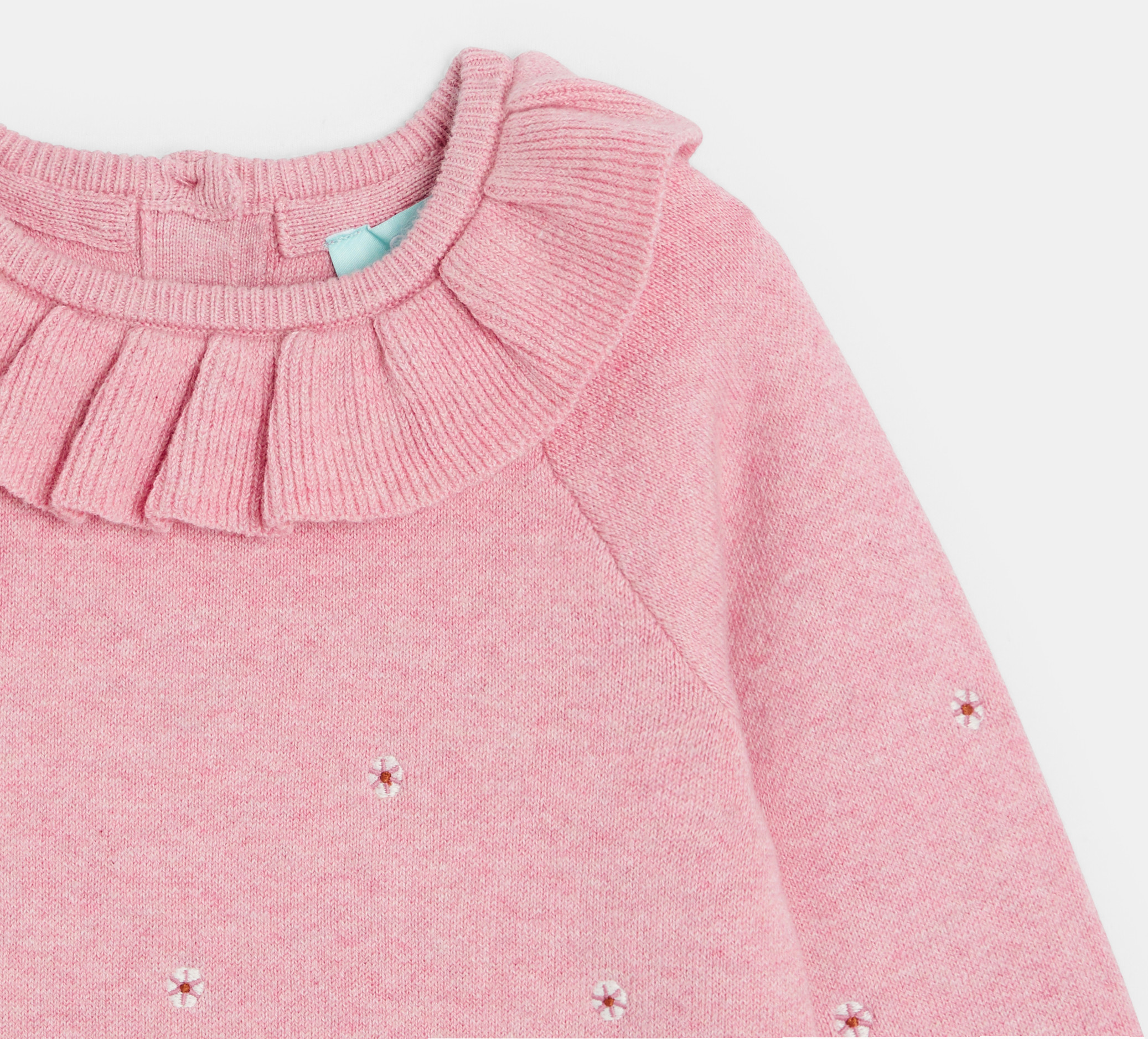 Strickpullover Rüschenkragen rosa Kleinkind Mädchen 2