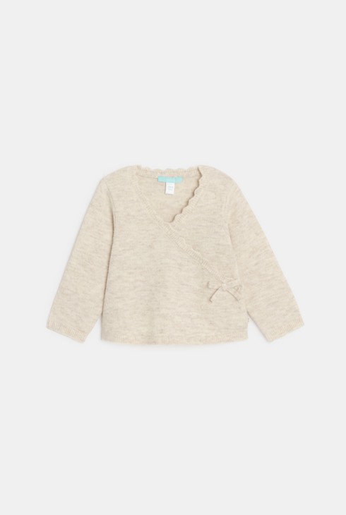 Cárdigan de punto beige bebé niña 1