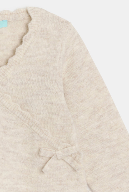 Cárdigan de punto beige bebé niña 2