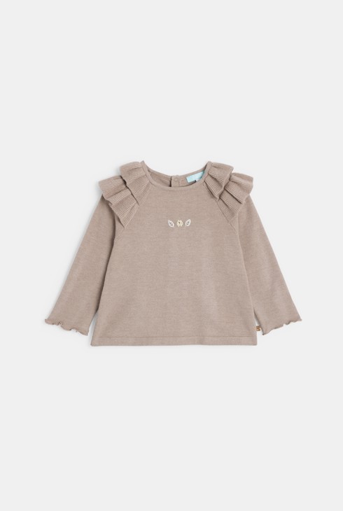 Strickpullover und Leggings beige Kleinkind Baby 2