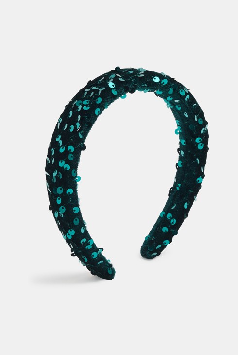 Diadema muñeco de piel de imitación verde niña 1