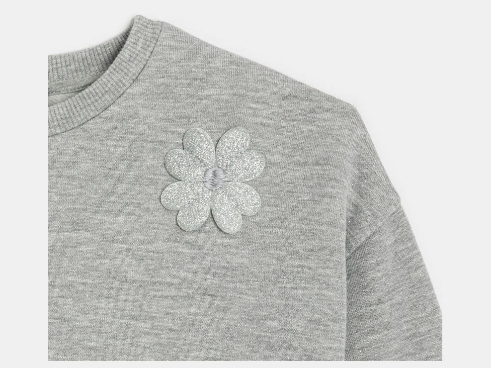 Sweatshirt geblümt grau Mädchen 2