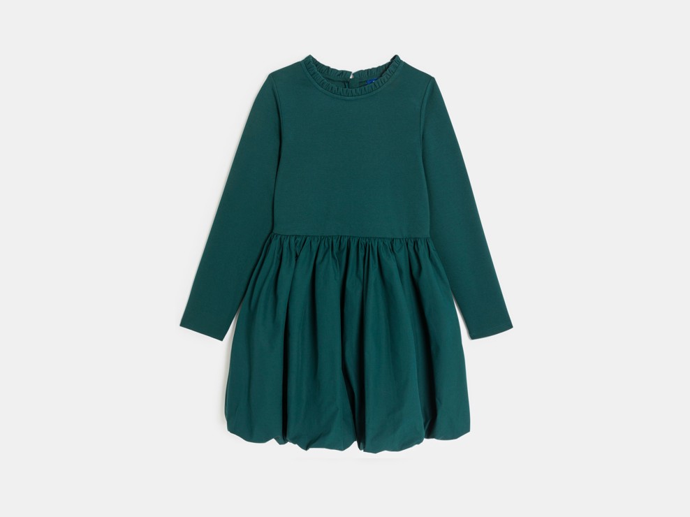 Vestido de manga larga verde niña 2