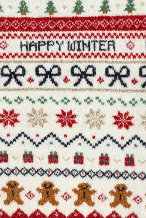 Jacquard-Pullover in Weiß für Mädchen 2