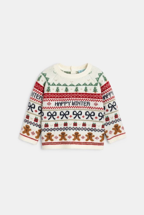 Strickpullover mit festlichem Muster Mädchen 1