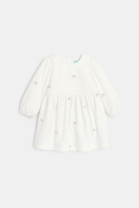 Vestido de terciopelo blanco bebé niña 1