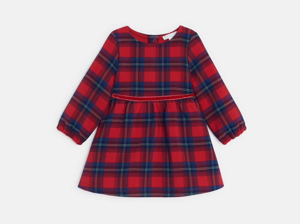Vestido de cuadros rojo bebé niña 1