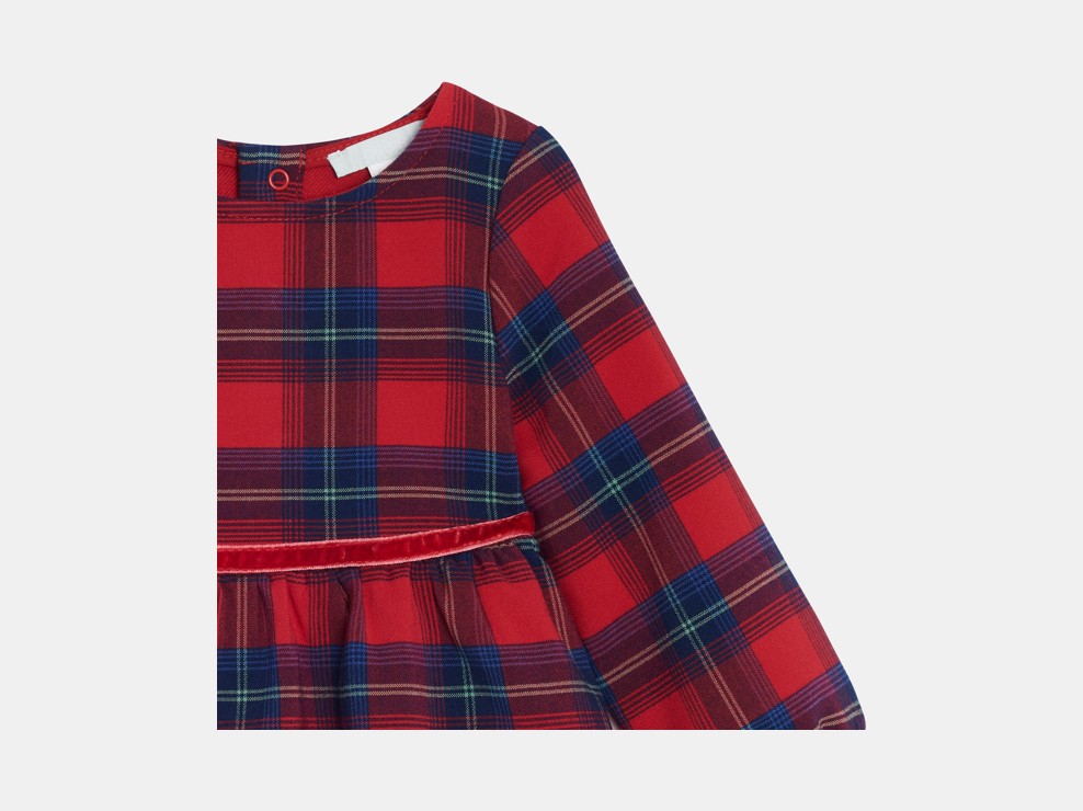 Vestido de cuadros rojo bebé niña 2