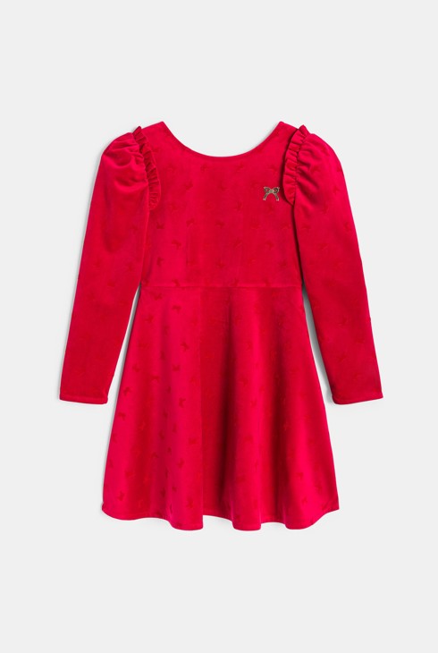 Vestido rojo con motivo lazo niña 1