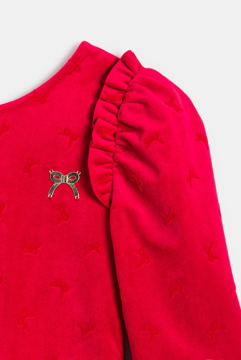Vestido rojo con motivo lazo niña 2