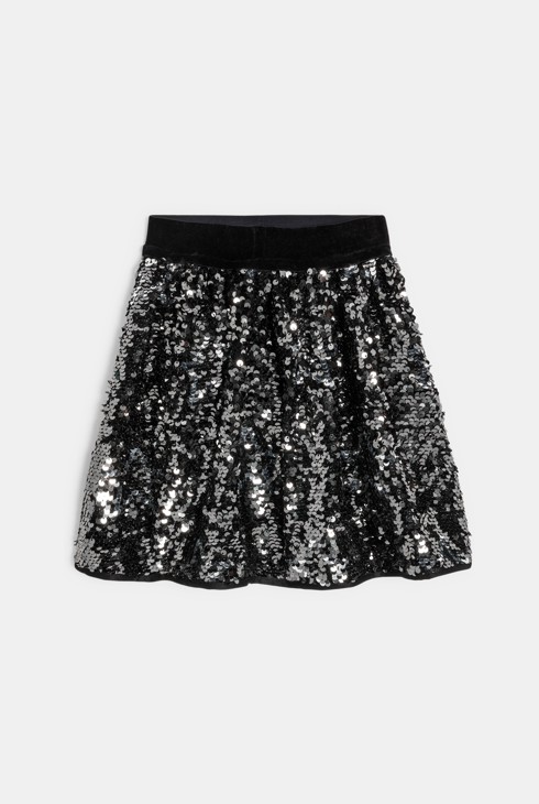 Falda de lentejuelas plateada niña 1