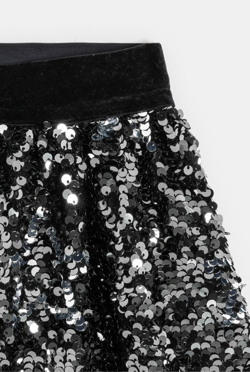 Falda de lentejuelas plateada niña 2