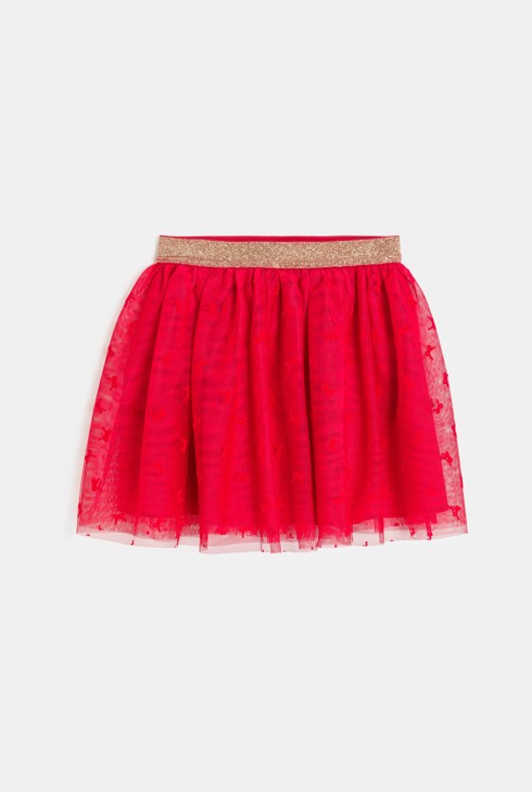 Falda de tul con motivo lazo rojo niña 1