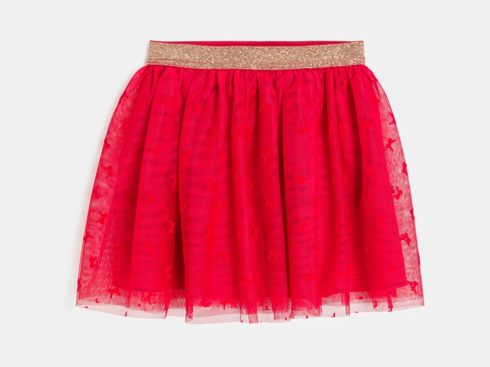 Falda de tul con motivo lazo rojo niña 1