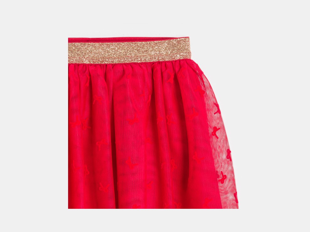 Falda de tul con motivo lazo rojo niña 2