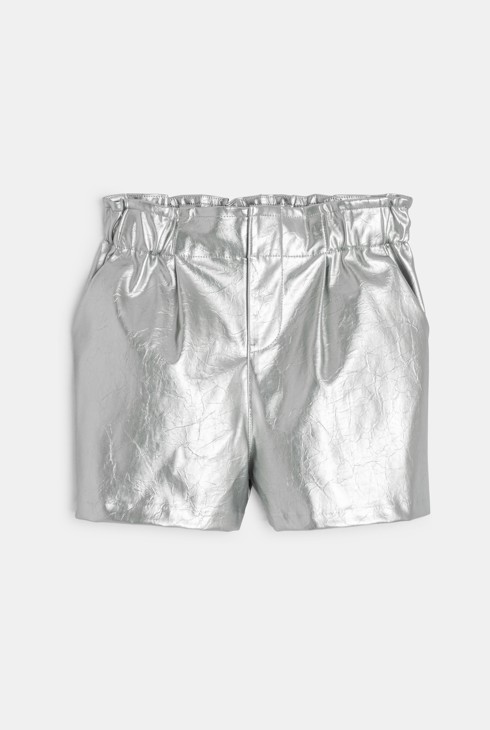 Short de talle alto plateado niña 1
