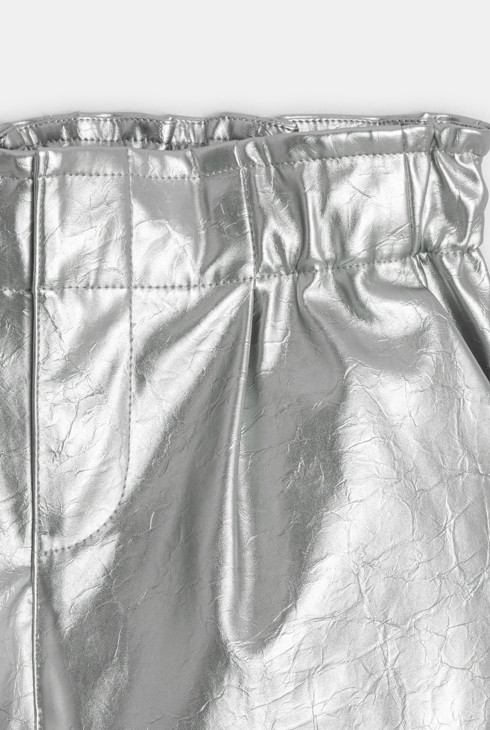Short de talle alto plateado niña 2