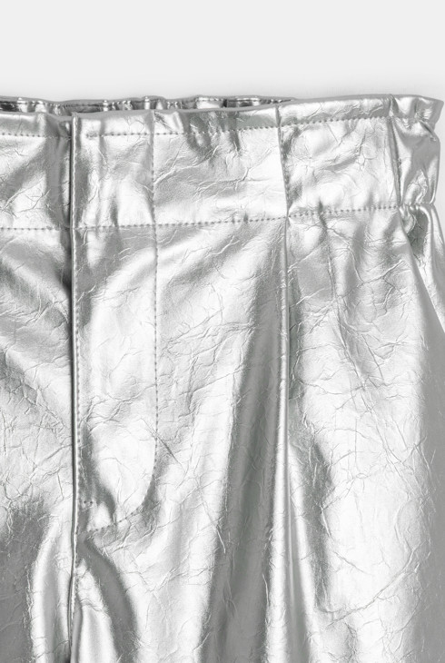 Pantalón de talle alto plateado niña 2