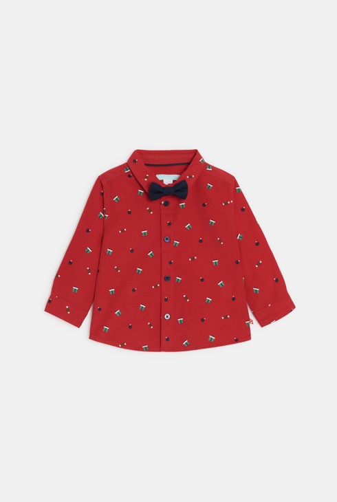 Rotes Hemd mit festlichem Motiv Kleinkind Junge 1