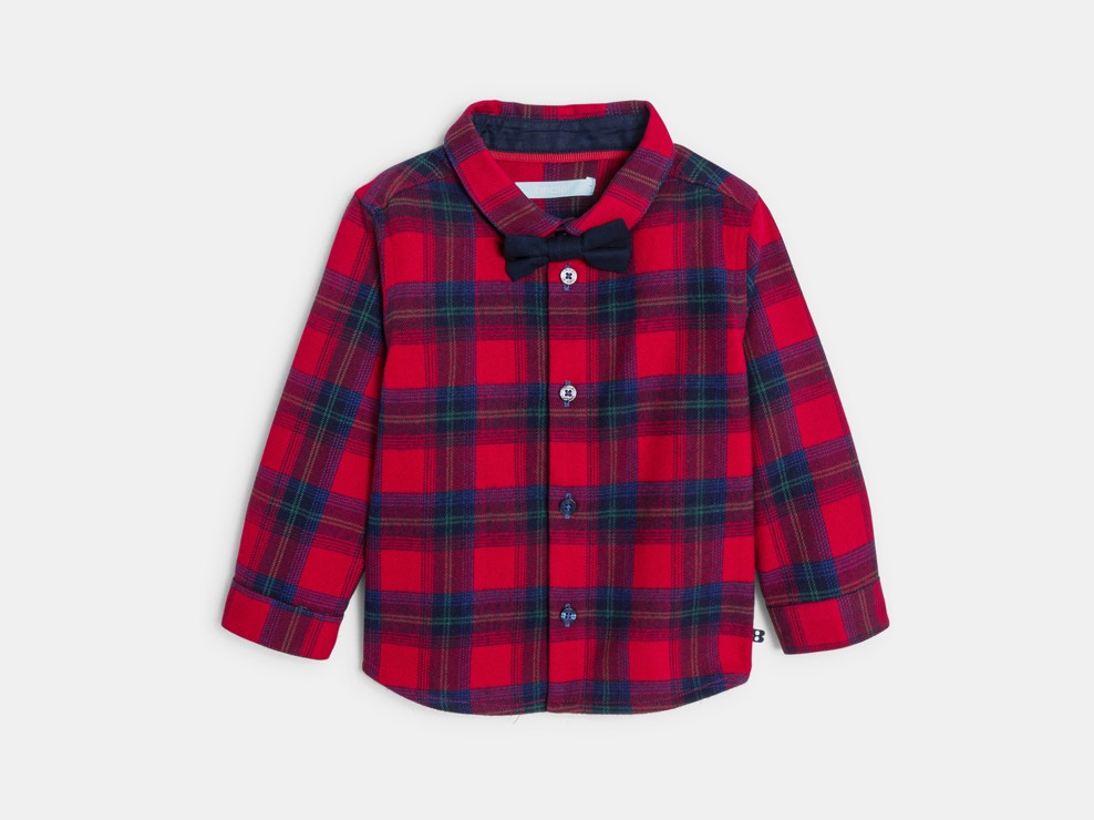 Camisa de cuadros rojo bebé niño 1