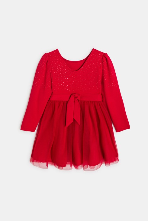 Vestido rojo festivo niña 2