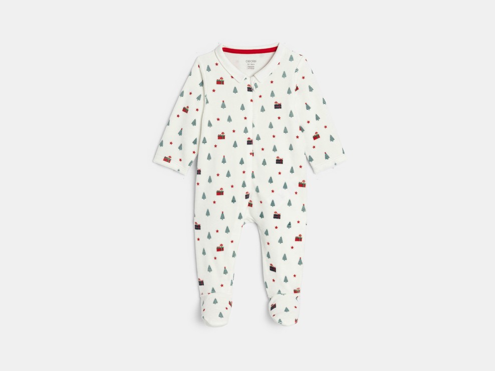 Weißer Strampler aus Samt und beige Strickjacke Kleinkind Mädchen 2