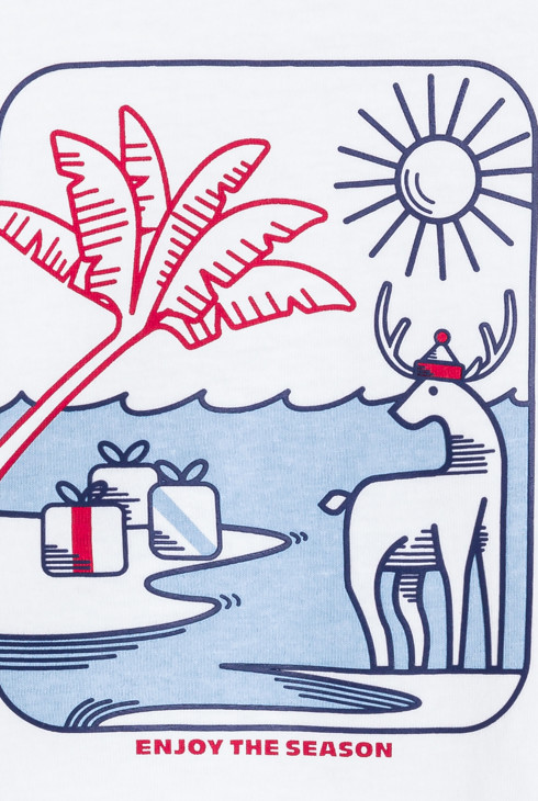 T-shirt bianca con motivo festoso per neonato 2