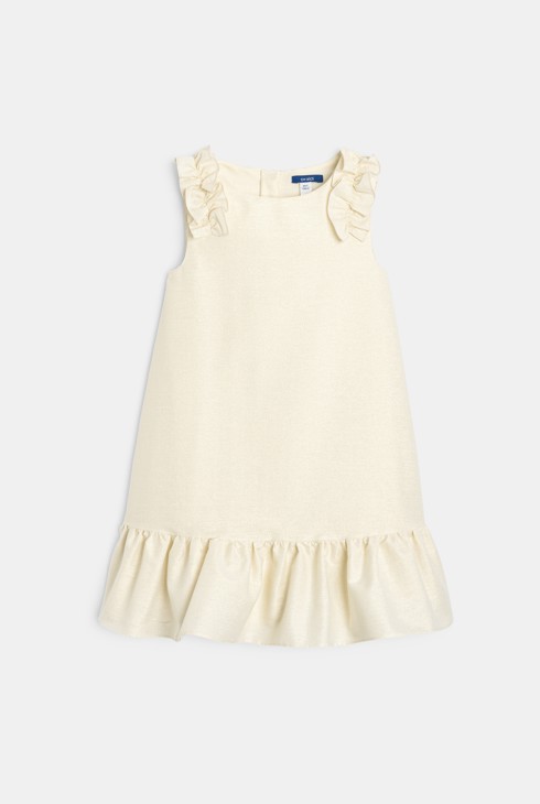 Abito dorato con spalline per bambina. 2