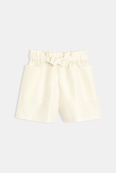 Shorts dorati a vita alta per bambina 1