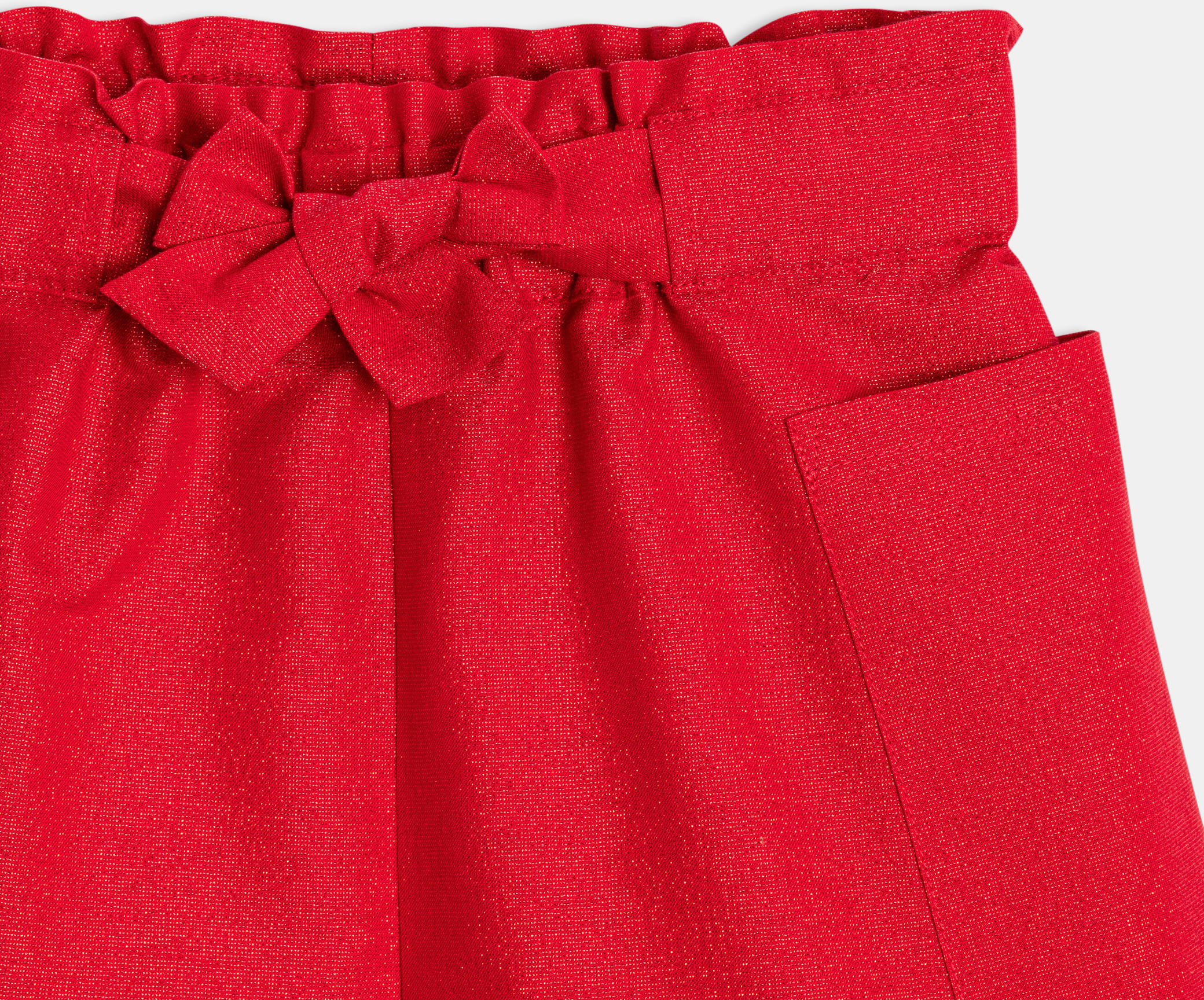 Shorts rossi a vita alta per bambina 2