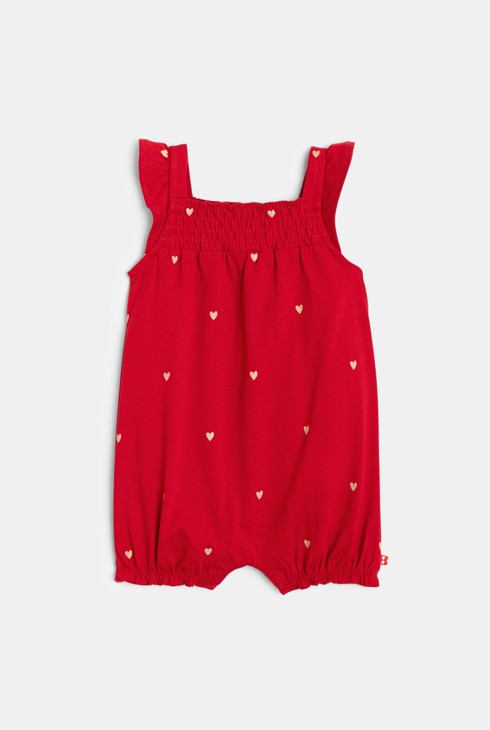 Baby girl's red heart jumpsuit 1