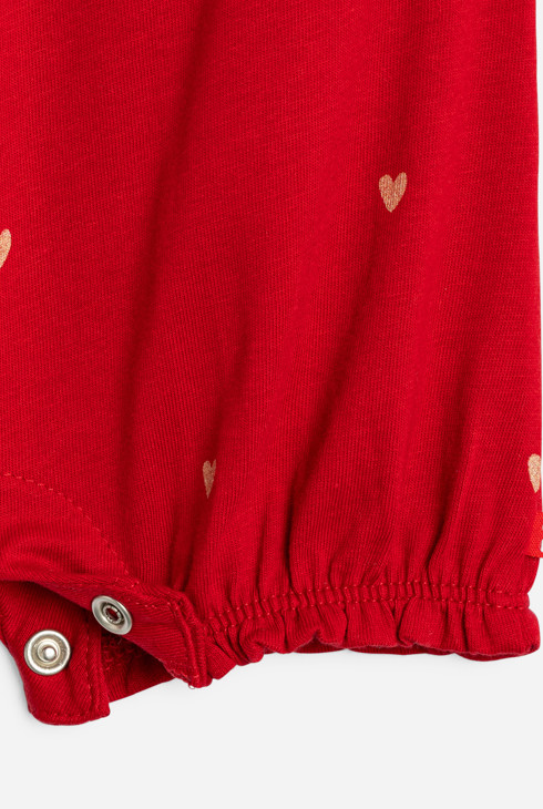 Baby girl's red heart jumpsuit 2