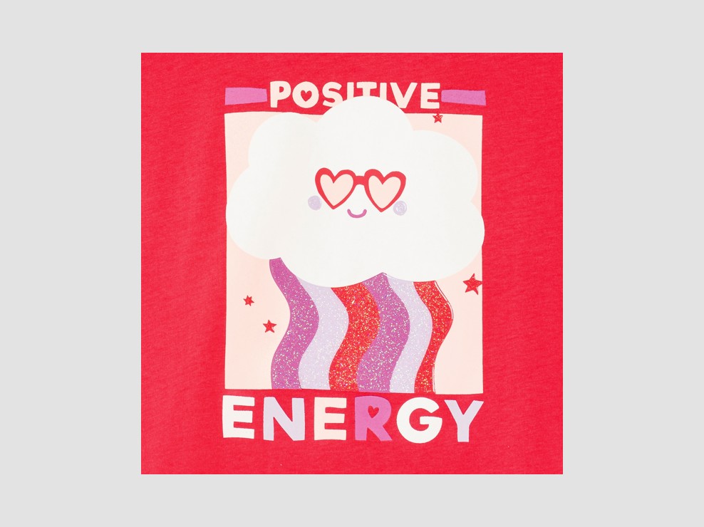 Langarm-T-Shirt mit Schriftzug rot Mädchen 2