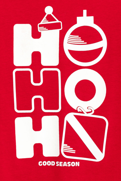 Camiseta roja manga larga mensaje «HO HO HO» niño 2