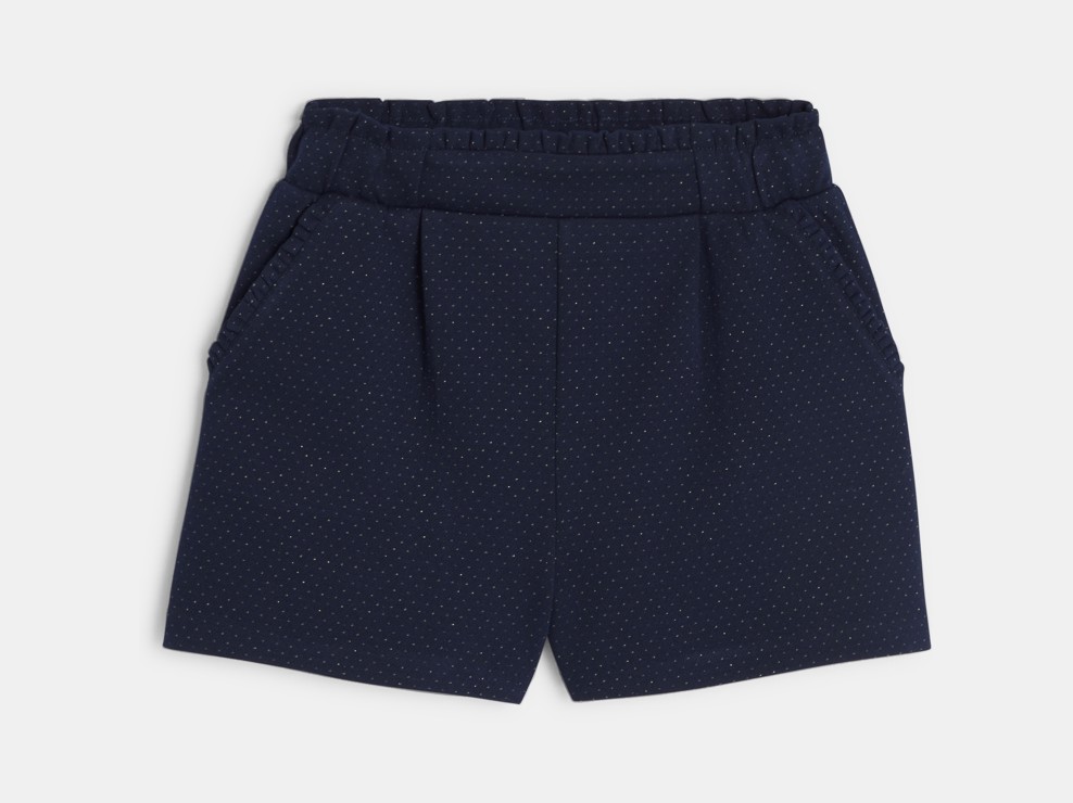 Marineblaue Shorts mit hohem Bund für Mädchen 1