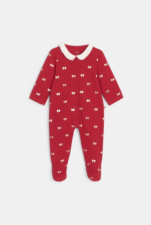 Pyjama rouge à motif bébé fille 1
