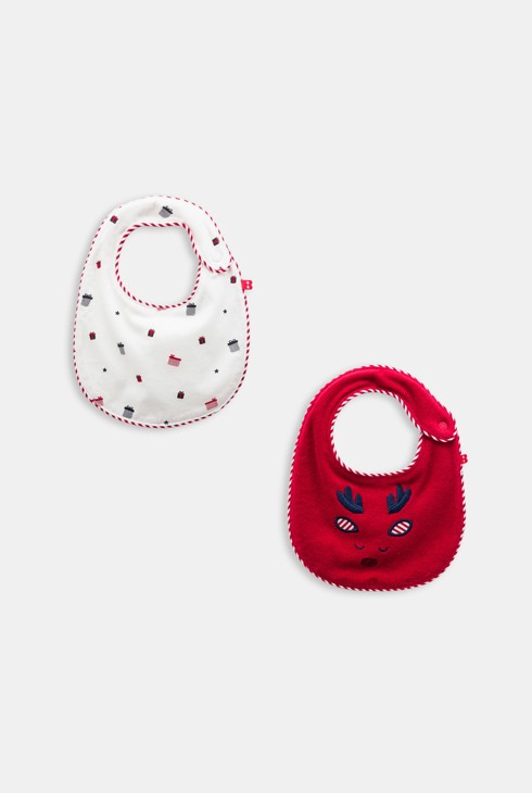 Baberos de fiesta rojo bebé unisex (lote de 2) 1
