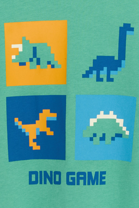 Zelena majica s motivom dinosaura za dječake 2