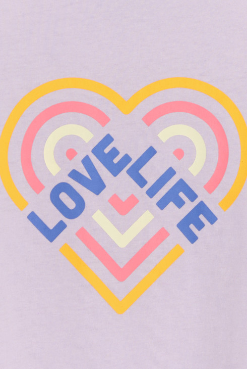 T-shirt violet motif coeur Fille 2