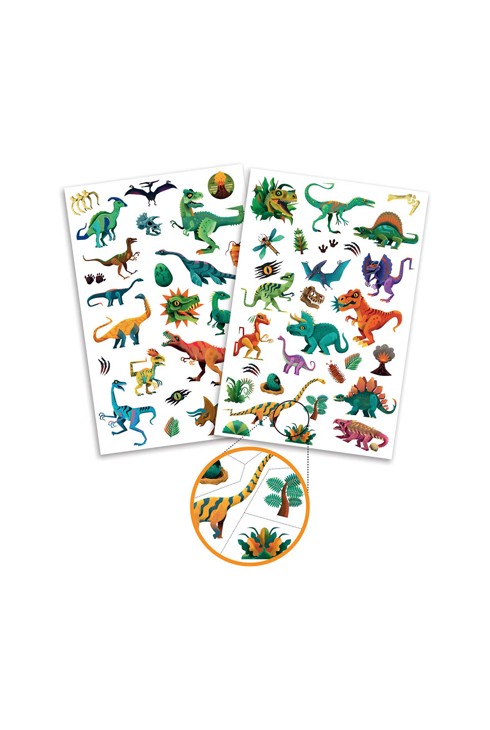 2 planches de tattoos Dinosaure Djeco 2
