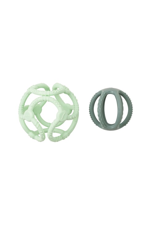 Set de 2 balles en silicone vert menthe Nattou 2