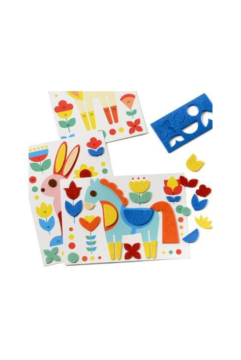 Atelier mosaïques feutrine animaux de la forêt Oxybul 2