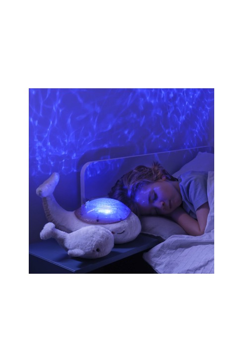 Veilleuse musicale et projection baleine blanche et son baleineau Cloud B 2