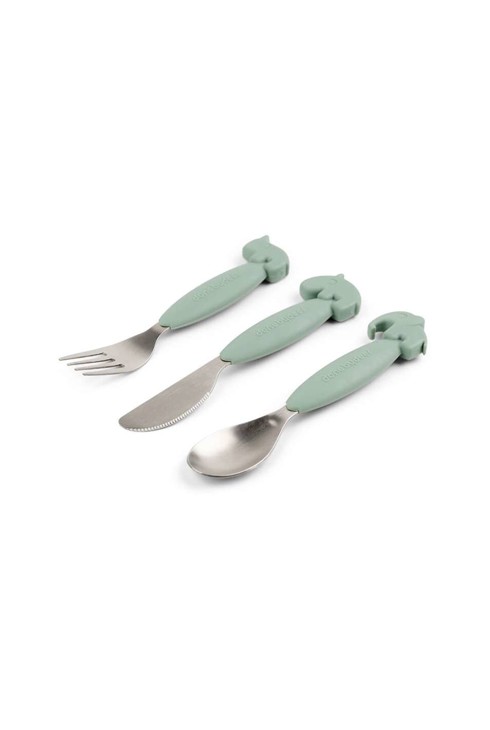 Lot de 3 couverts silicone vert Done by Deer 2