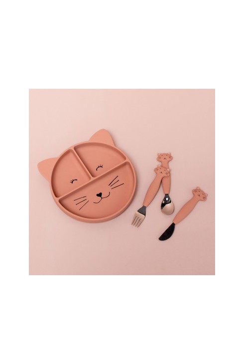 Assiette compartimentée en silicone avec ventouse Chat TRIXIE 2