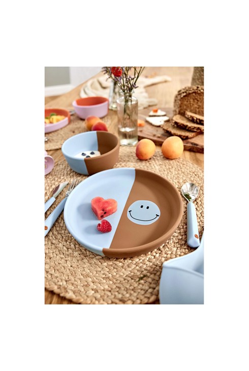 Assiette Happy rascals smile bleu LASSIG 2