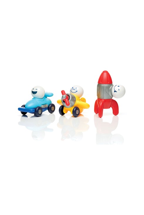 Jeu magnétique 3 véhicules et personnages en voyage Smartmax 2