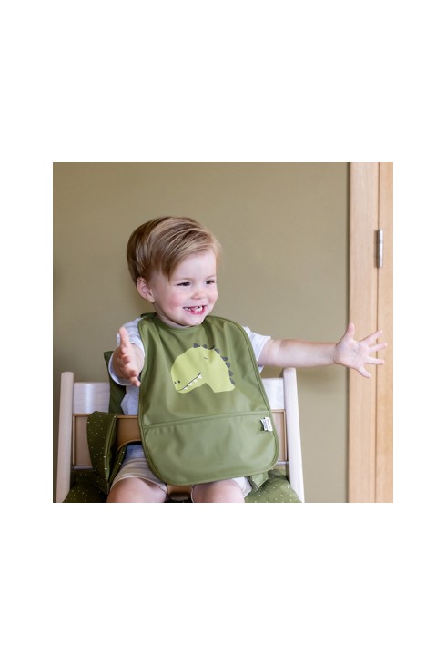 Lot de 2 bavoirs imperméables à liens avec poche Dinosaure Trixie 2