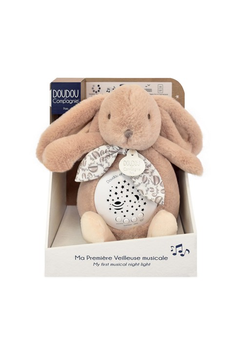 Veilleuse Lapin musicale et à projection d'étoiles Beige Doudou & Compagnie 2