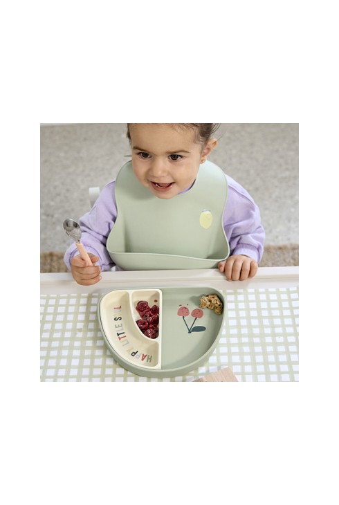 Bavoir silicone Happy fruits citron 2